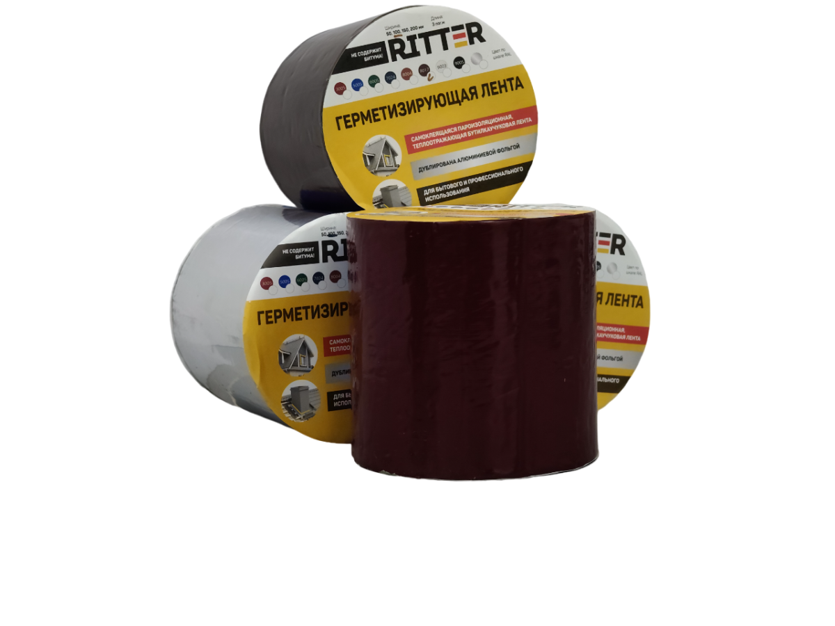 Герметизирующая лента 100 мм * 3 м  RITTER  Красный RAL 3005