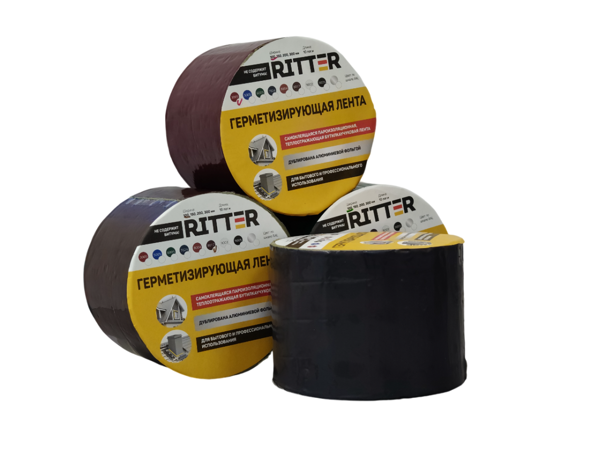 Герметизирующая лента 100 мм * 10 м  RITTER Серый RAL 7024