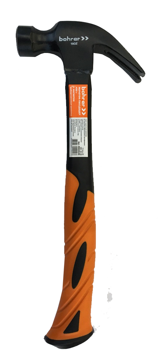 Молоток кровельщика/жестянщика Bohrer 600 г рукоятка фибергласс с резиновым покрытием