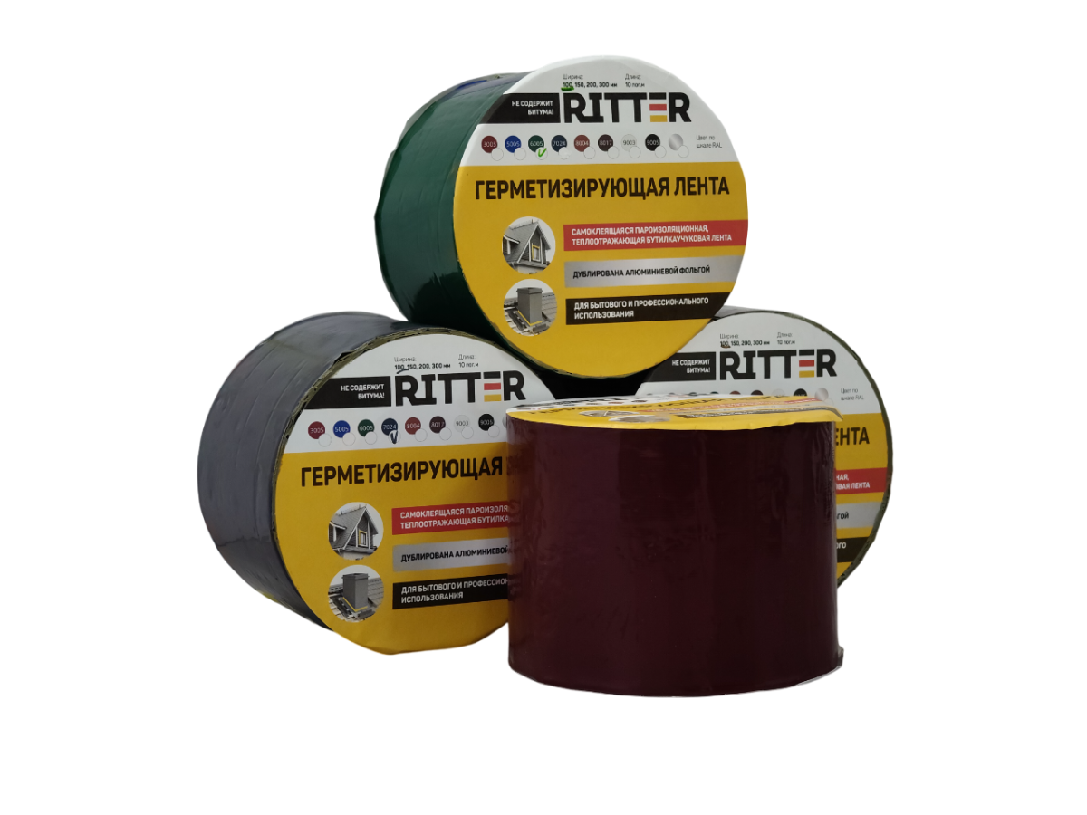 Герметизирующая лента 100 мм * 10 м  RITTER Красный RAL 3005