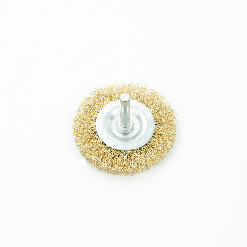 Кордщетка Bohrer дисковая "Колесо" латунированная мягкая 60 мм (толщ. проволоки 0,3 мм) для дрели (в блистере) (120/10/1)