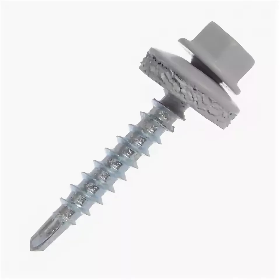 Саморез кровельный 4,8х38 RAL7004 серый (Блистер 10шт)