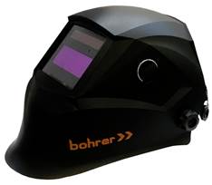 Маска сварщика BOHRER, с АСФ 777, экран 93х35 мм, затемнение при сварке 9-13DIN, время сраб-я 0.04мсек, съемная Li-on батарея