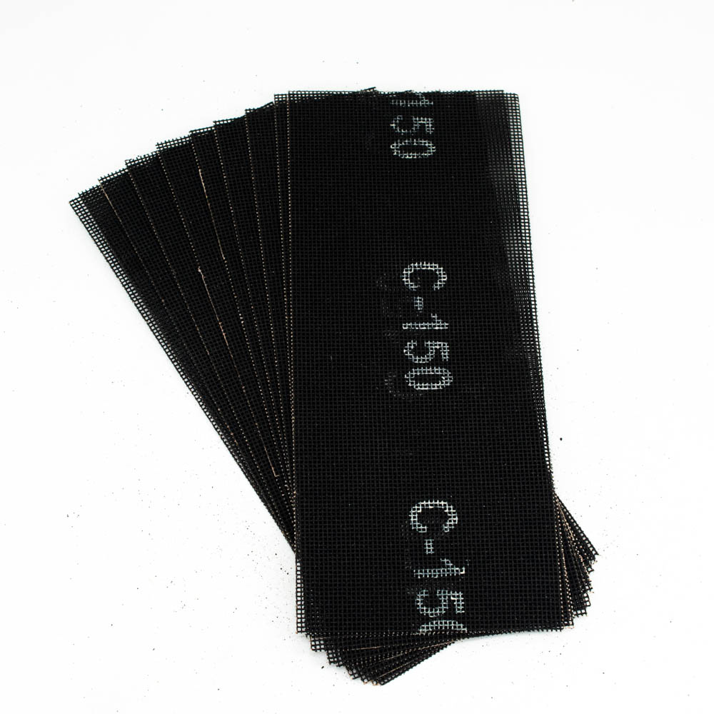 Сетка Bohrer абразивная 115х280 мм Р150 (оксид алюминия) водостойкая двусторонняя (10 шт в уп.) (100/1)