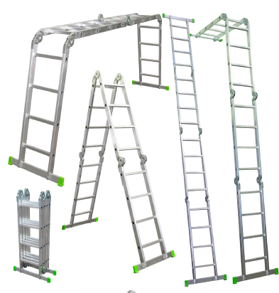 Лестница трансформер алюминиевая 3х3х3х3 Sarayli, 3,46/1,67/0,95 м высота, 60*25 мм размер профиля, 1,25мм толщина стенки, 11,8 кг