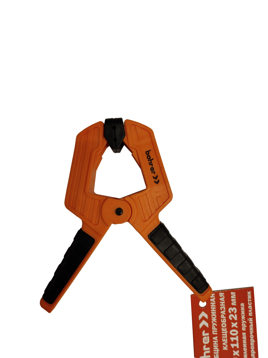 Струбцина пружинная клещеобразная Bohrer 2К 50x110x23 мм (усиленная, обрезиненная) (60/1)