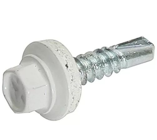 Саморез кровельный 5,5х25 RAL9003 белый сигнальный (Блистер 11шт)