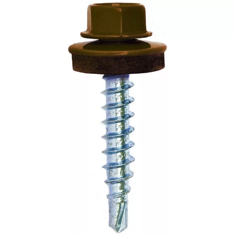 ПРОМ Саморез кровельный 4,8х19 RAL8017 коричневый шоколад (~ 4 500 - 5 600 шт.) (цена за 1000 шт)