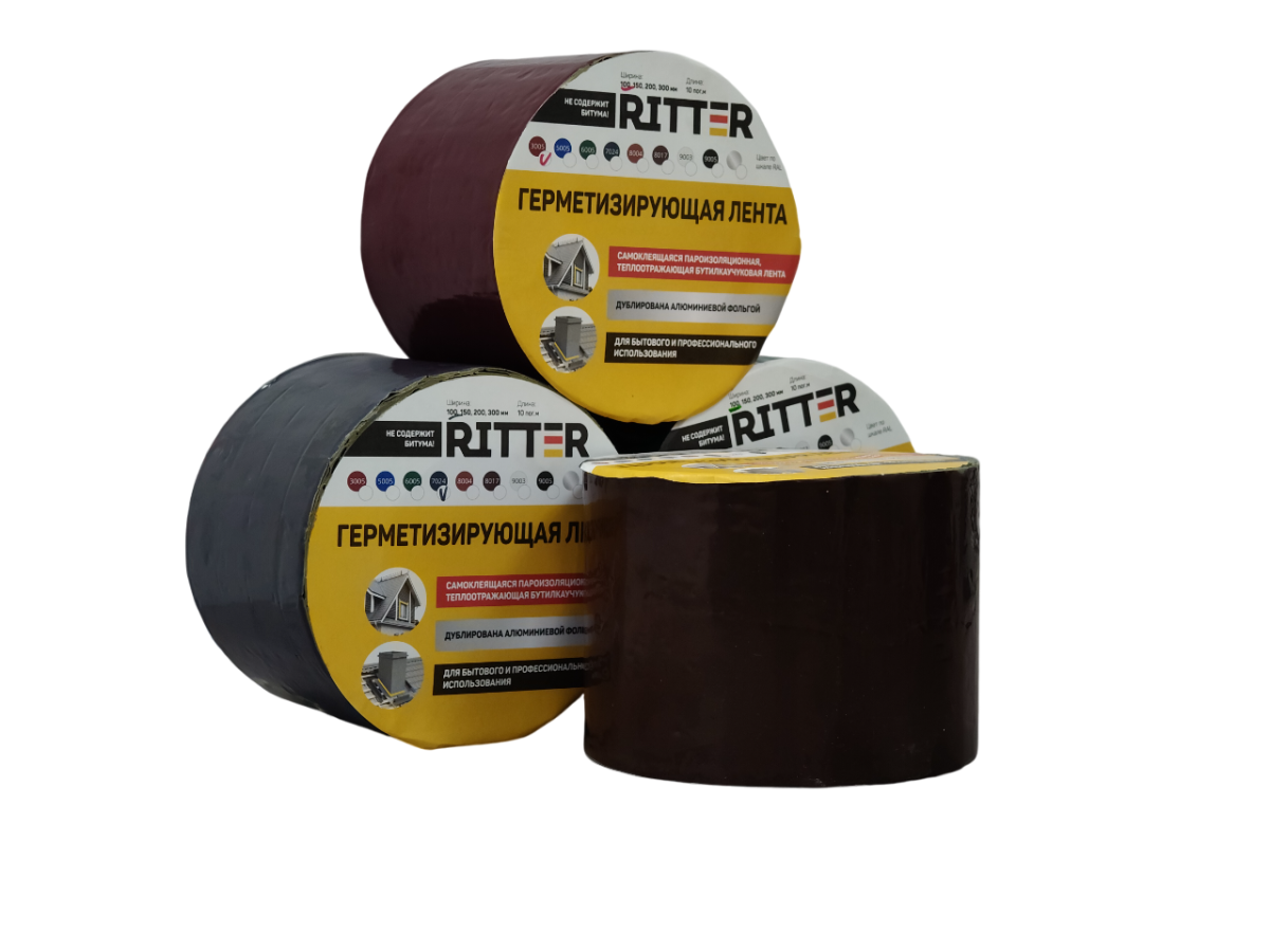 Герметизирующая лента 100 мм * 10 м  RITTER Коричневый RAL 8017
