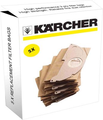 Мешки KARCHER бумажные для пылесосов A2003, A2004, A2054Me, WD2.200, WD/MV2, 5штук