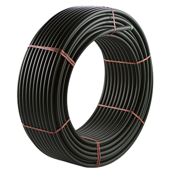 Труба ДЖИЛЕКС ПНД 8атм, диаметр 25мм, толщина стенок 1.4мм, макс.давление 8бар, бухта 100м (чистый полиэтилен, с зелёной полоской)