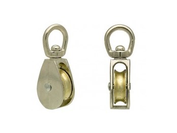 Блок одинарный металл. никель 3/4 (под трос 6 мм),