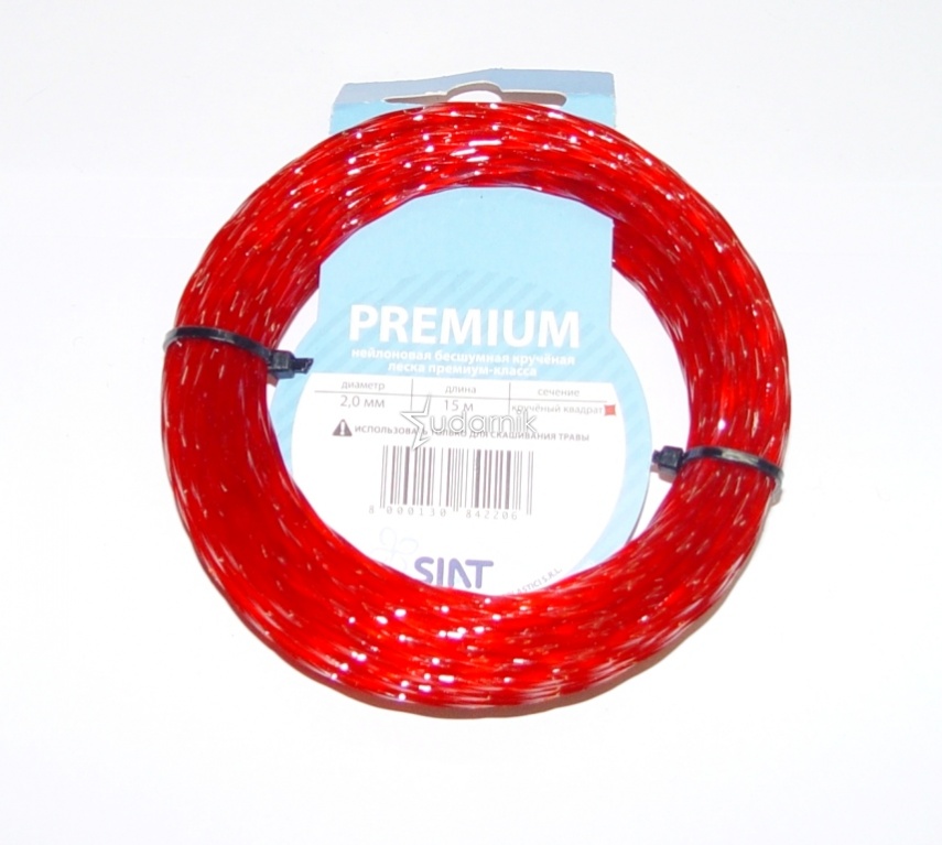 Леска SIAT PREMIUM для триммеров 2.0х15м, крученый квадрат (-50% шума, -30% расхода топлива)