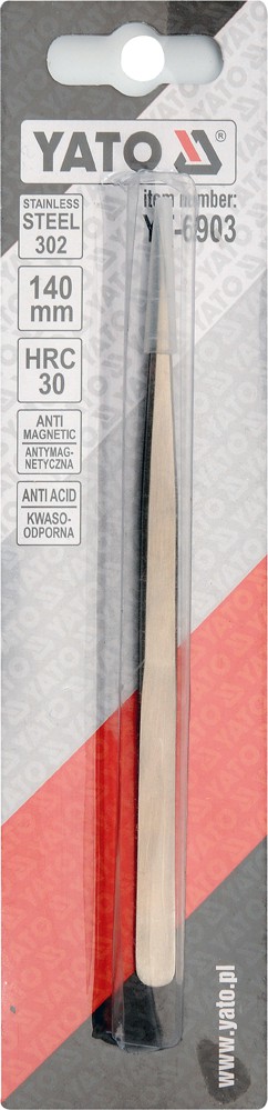 Пинцет прямой YATO, 140мм