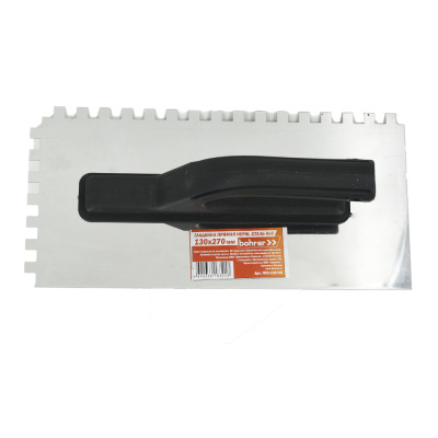 Гладилка зубчатая Bohrer 130х270 мм  8х8 мм (нерж. сталь) с пластиковой рукояткой (12/1)