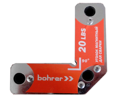 Уголок магнитный для сварки Bohrer R3 45°\90°\135° 20LBS (до 11 кг удержание) (блистер)