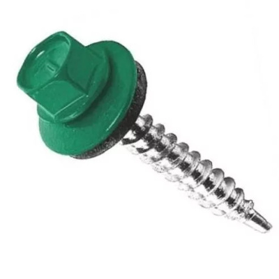 ПРОМ Саморез кровельный 4,8х38(35) RAL6002 (RR37) зеленый лист (~ 4 300 - 4 800 шт.) (Цена за 1000 шт)