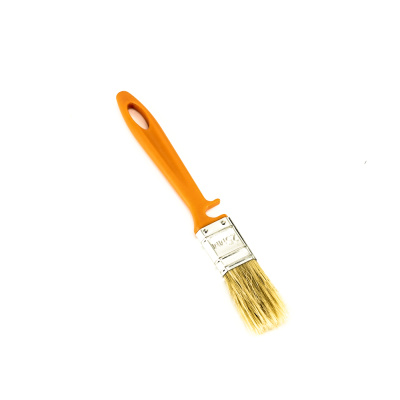 Кисть плоская Bohrer "Эмали"  25 мм (натур. щетина 45 х10 мм) оранж. пластиковая рукоятка Упаковка 12 шт.