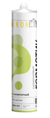 Герметик KRONbuild силиконовый санитарный, бесцветный, 280 мл