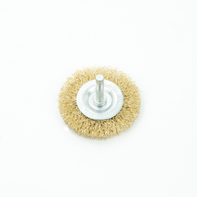 Кордщетка Bohrer дисковая "Колесо" латунированная мягкая 60 мм (толщ. проволоки 0,3 мм) для дрели (в блистере) (120/10/1)