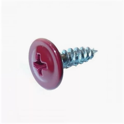 Саморезы 4,2х16 (RAL3005) красное вино, полусфера-прессшайба, острый Упаковка 200 шт.