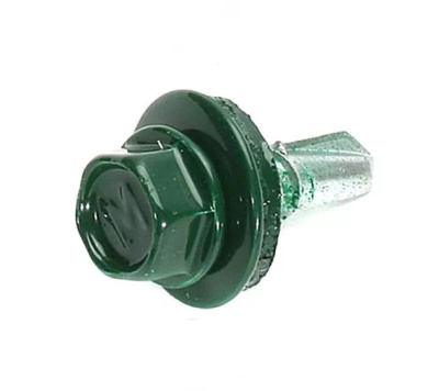 Саморез кровельный 5,5х19 RAL6005 зелёный мох Упаковка 250 шт.