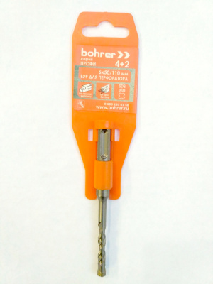 Бур SDS+ Bohrer Стандарт  6х50/110 (2 резца + 2 спирали)
