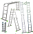 Лестница трансформер алюминиевая 3х3х3х3 Sarayli, 3,46/1,67/0,95 м высота, 60*25 мм размер профиля, 1,25мм толщина стенки, 11,8 кг
