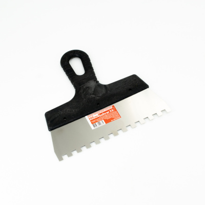 Шпатель зубчатый Bohrer 200 мм  8х8 мм (нержавеющая сталь, пластмассовая ручка)