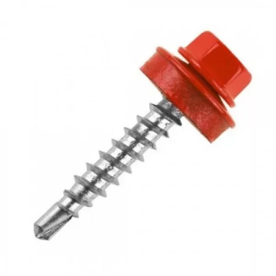 Саморез кровельный 4,8х38 RAL3003 красный рубин Упаковка 250 шт.
