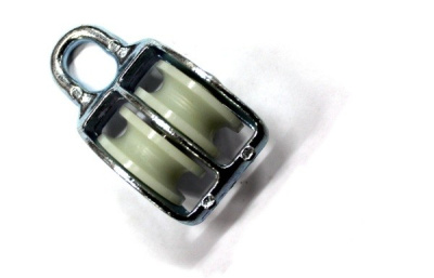 Блок двойной Пластик. оцинк.40мм (под трос 9 мм),