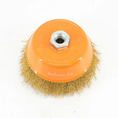 Кордщетка Bohrer чашеобразная латунированная мягкая 125 мм для УШМ
