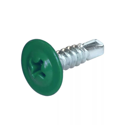 Саморезы 4,2х16 (RAL6005) зеленый мох, полусфера-прессшайба, сверло Упаковка 200 шт.