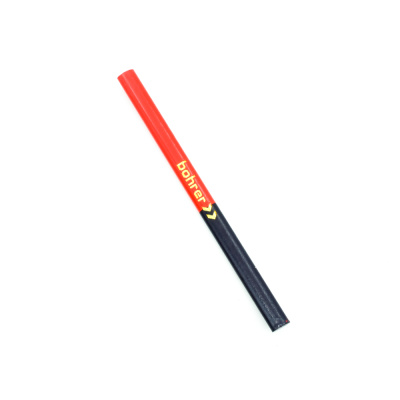 Карандаш строительный Bohrer 180 мм / 7", (двухцветный синий/красный) (в уп 12 шт)