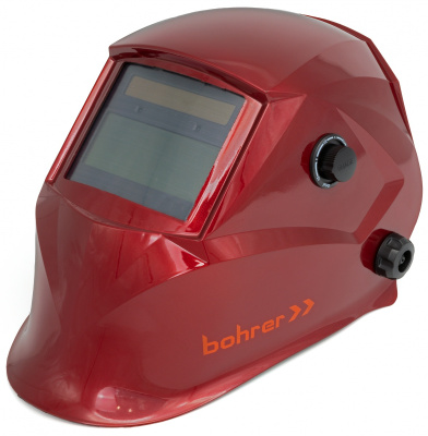 Маска сварщика хамелеон BOHRER АСФ 605, затемнение 9-13DIN, режим шлифовки, TRUE COLOR, съемная Li-on батарея(красн. глянец)